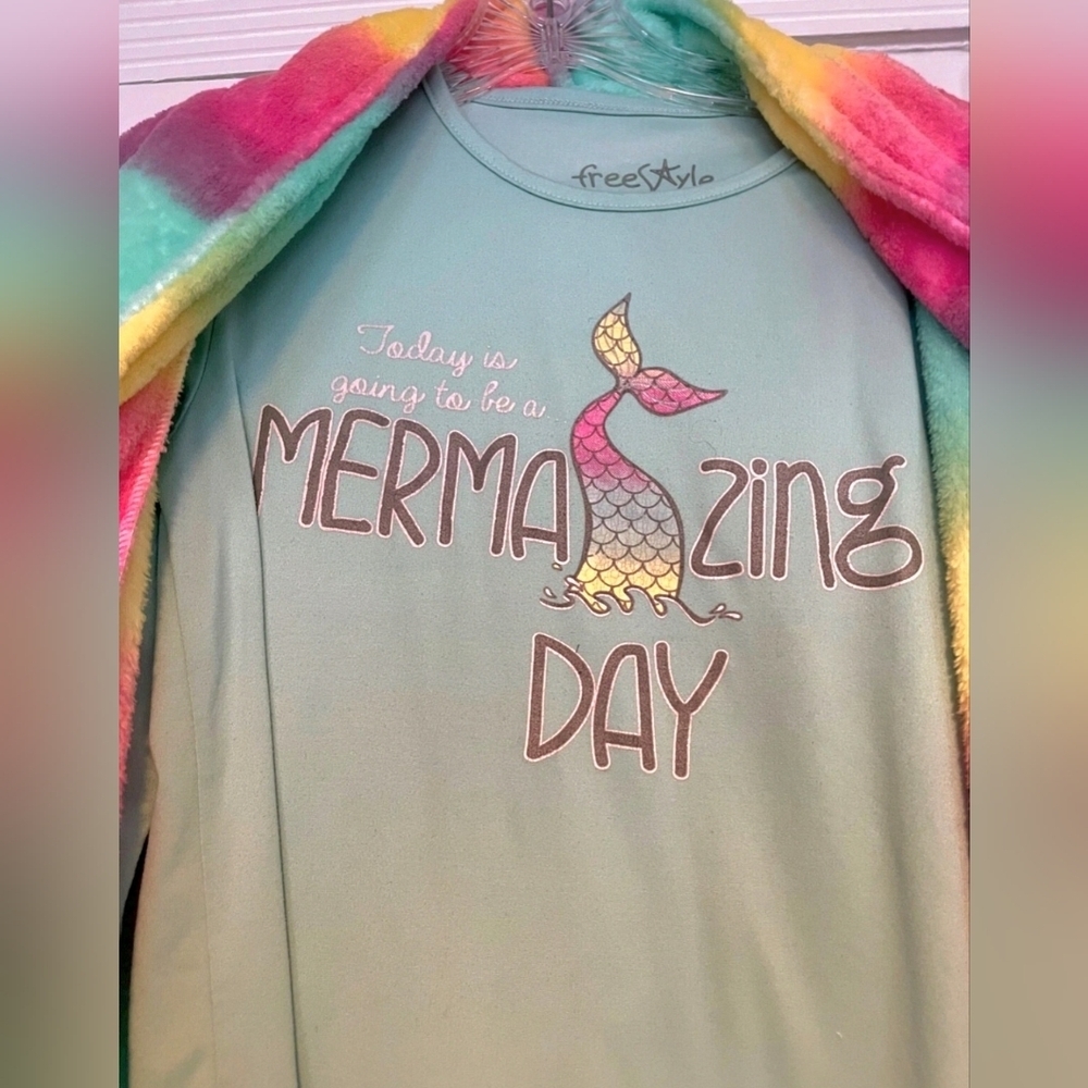 Freestyle Kids Colorful Mermaid Pajama Set Size 8. — image 2 of 8